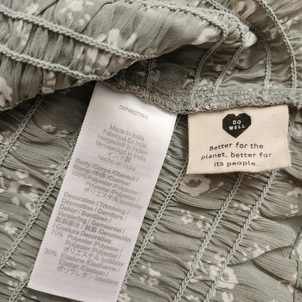 Madewell Lucie V-neck Smocked Top In Frosted Willow - Picture 3 of 6